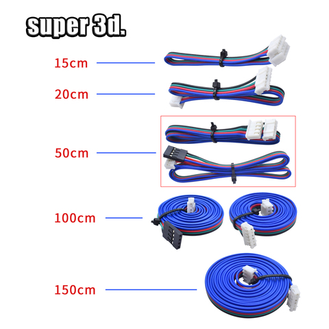 50cm/100cm/150cm Stepper Motor cables/wire XH2.54 4pin DuPont connector extension  to 6pin White Terminal line 3D Printer Parts ► Photo 1/6