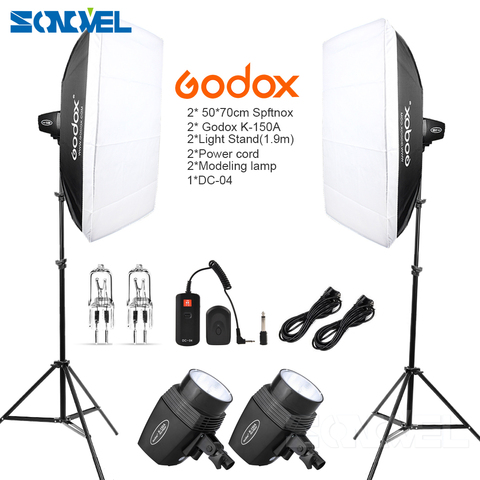 Godox K150A 300Ws 300W 2*150Ws Studio Strobe Room Photo Studio Photography Lighting + Softbox DC-04 flash Trigger + Light Stand ► Photo 1/6