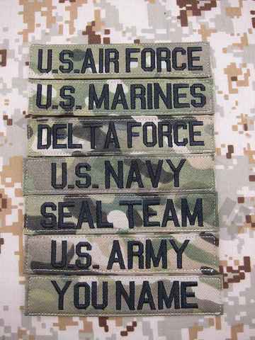 Custom Name Tape Multicam CP Background Black Letters Embroidery Patch ► Photo 1/3