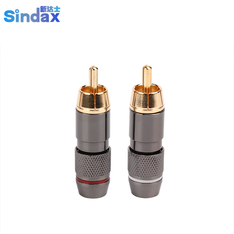Sindax RCA Terminals Double Lotus adapter Plug RCA connectors Audio Video Connector head Adapter for Speaker Cable Amplifiers ► Photo 1/6