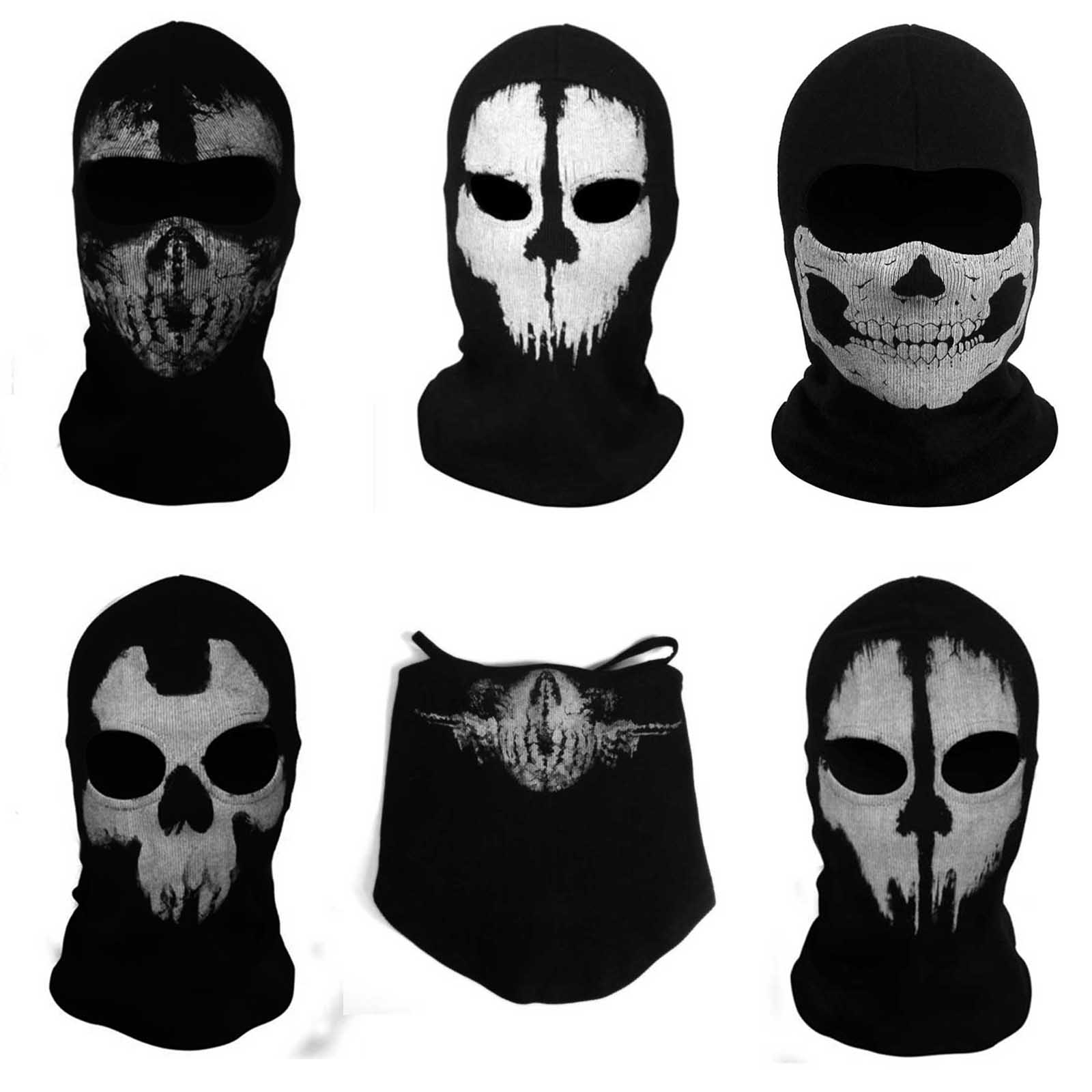 Full Face Balaclava Airsoft Cosplay Ghost Skeleton Mask Paintball - Foto 11