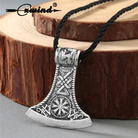 Cxwind Antique Slavic Axe Pendant Amulet Kolovrat Symbol Pagan Flower Jewelry Amulets and Talismans Pendants Necklaces ► Photo 1/6