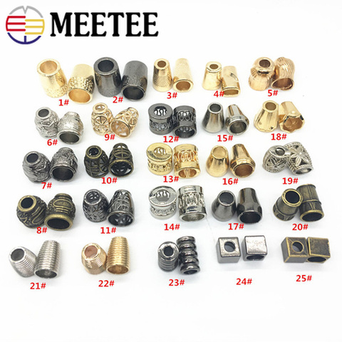 Meetee 25Pcs Metal Cord Lock Stopper DIY Pants Cap Rope Cord End Clasp Lock Clips Garment Paracord Shoes Accessories ► Photo 1/6
