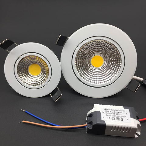 Dimmable Led downlight light COB Ceiling Spot Light 5W 7W 9W 12W 85-265V ceiling recessed Lights Indoor Lighting ► Photo 1/6