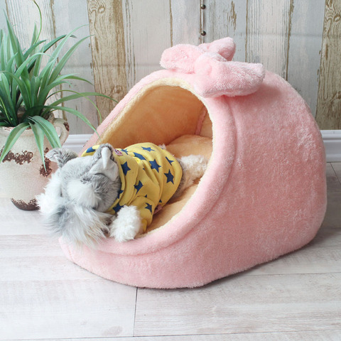 Pet Bed Dog House Kennel Doggy Warm Cushion Basket for Small Medium Dogs Fashion Strawberry Cave Cat Tent Puppy Nest Mat ► Photo 1/6
