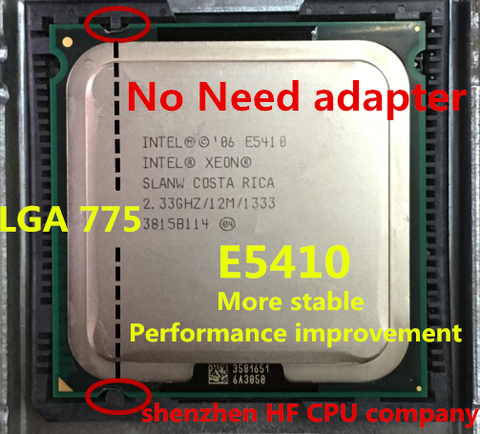 lntel XEON E5410 2.33GHz/12M/1333Mhz/CPU equal to LGA775 Core 2 Quad Q8200 CPU,(works on LGA775 mainboard no need adapter) ► Photo 1/3
