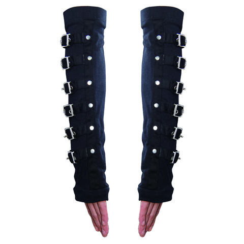 Devil Fashion Punk Winter Arm Warmers Fingerless Gloves Black Gothic Unisex Arm Gloves Arm Protection With Metal Button ► Photo 1/6