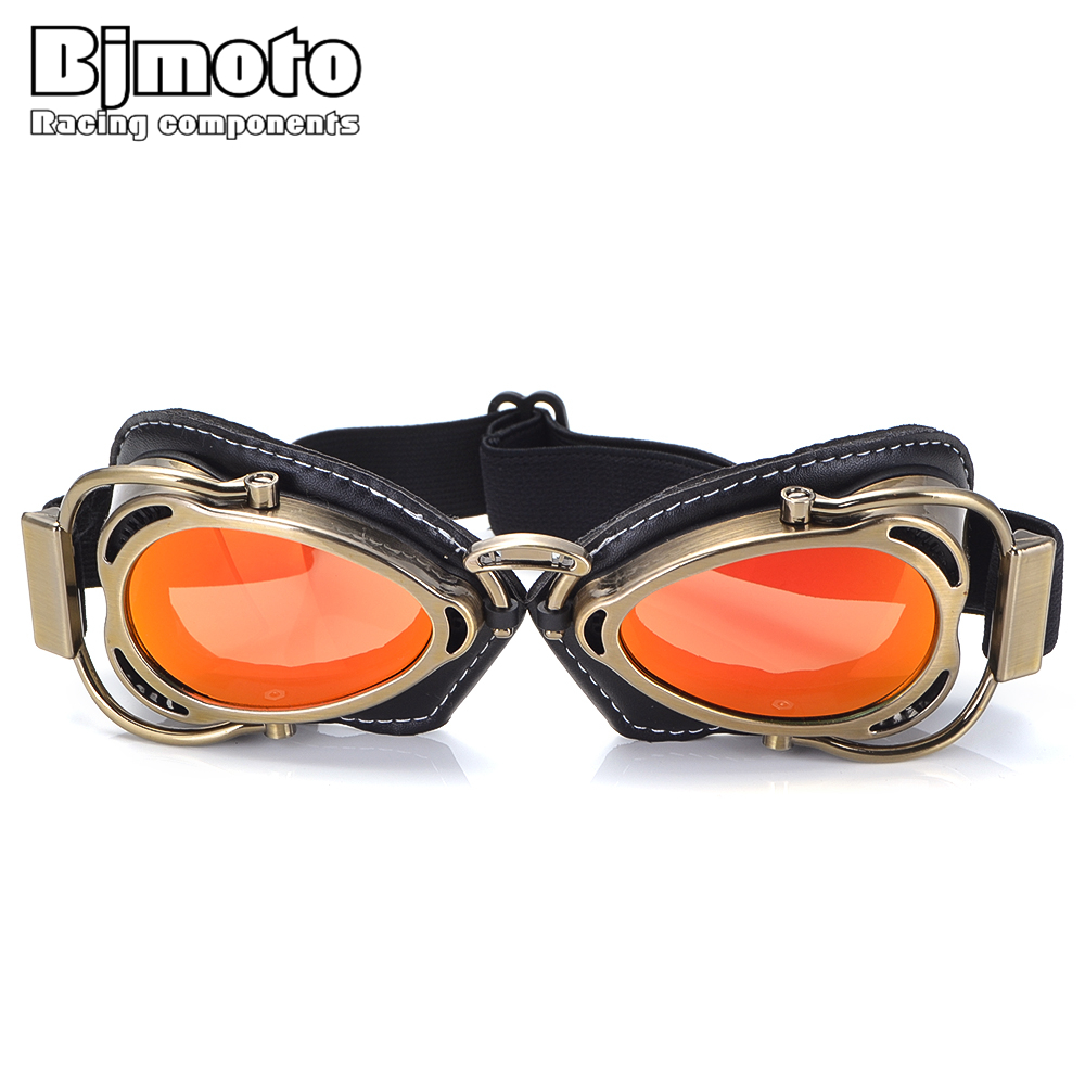 Retro Vintage Helmet Glasses Motorcycle Flying Eyewear Cafe Racer Riding Goggles 