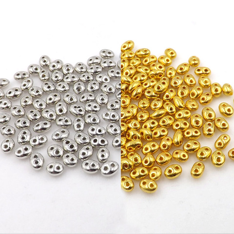 Hot new 100pcs 5x2.5mm Luster Czech Glass Seed Beads Two Hole Bead Loose beads U pick color ► Photo 1/6