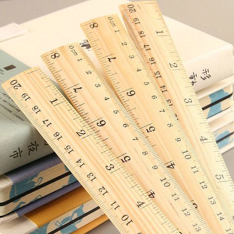 High Quality 15cm 20cm 30cm Wooden Ruler Metric Rule Precision Double Sided Measuring Tool Learning office Stationery ► Photo 1/6