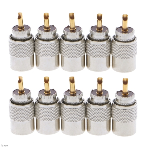 10 Pcs Connector Plugs UHF PL-259 Male Solder RF Connector Plugs For RG8X Coaxial Coax Cable Damom ► Photo 1/6