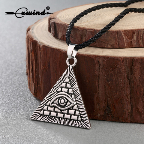 Cxwind Vintage Egypt Pyramid All-Seeing Evil Eye Illuminati Necklace Egyptian Charm Triangle Pendants Necklaces Punk Jewelry ► Photo 1/6