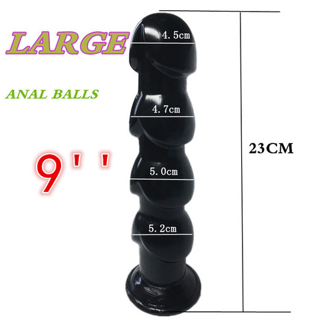 9 Inches Flexible Anal Beads with Sucker Sex Products Anal Sex Toys for Adult Good Quality Silicone Large Butt Plugs (23cm) ► Photo 1/6