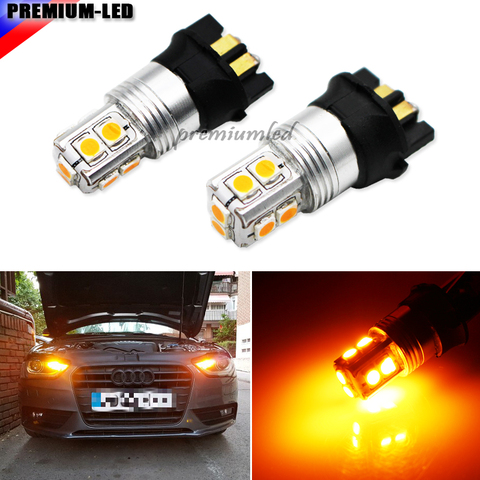 iJDM Amber Yellow Canbus 10-SMD PW24W PWY24W LED Bulbs For Audi A3 A4 A5 Q3 VW MK7 Golf CC Ford Fusion Front Turn Signal Lights ► Photo 1/6