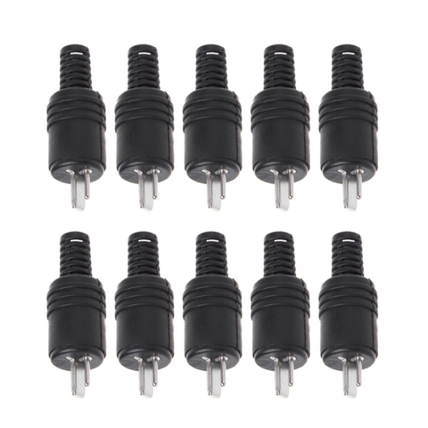 10 Pcs ABS+Metal 2 Pin DIN Speaker Plug 2-Pin Plug Hifi Loudspeaker Cable Solder Connector ► Photo 1/5
