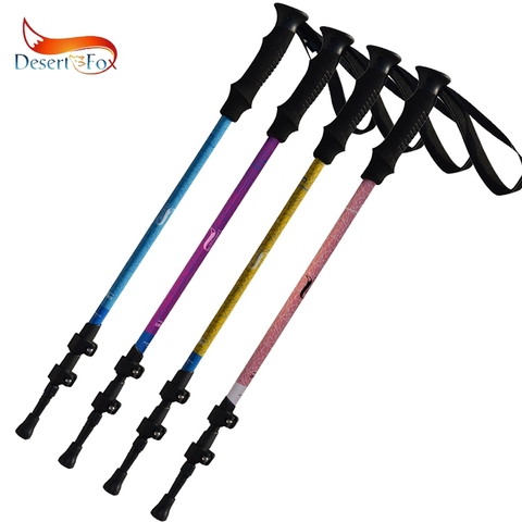 Desert&Fox Aluminum Adjustable Trekking Poles 2pcs,Lightweight Hiking Walking Sticks with Retractable External Lock for Climbing ► Photo 1/5
