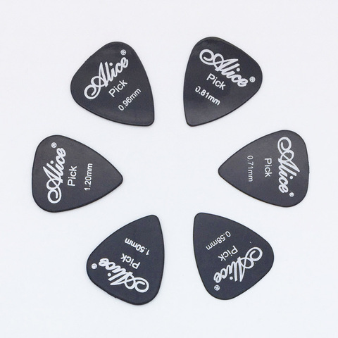 6 pieces Alice Guitar Picks in 1 Color Full Thickness 0.58 0.71 0.81 0.96 1.2 1.5 mm Black/White/Yellow/Red/Green/Blue/Orange ► Photo 1/6