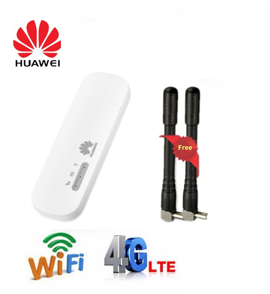 Unlocked Huawei E8372h-608 4G LTE USB Modem Dongle Car Wifi 2 PCS TS9 Antenna 
