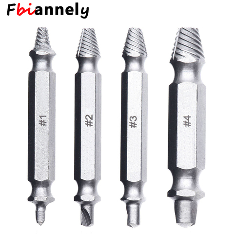 4Pcs Damaged Screw Extractor Set Easily Remove Stripped or Damaged Screws Double Ended Stripped Removers Hand Tool Sets ► Photo 1/6