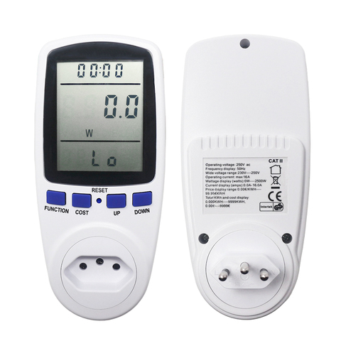 BR Plug Digital Power Meter Wattmeter Energy Meter Voltage Power Watt Analyzer Electricity Consumption Outlet Socket ► Photo 1/6