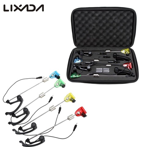 Lixada Fishing Swinger Bit Alarms Indicator Set LED Illuminated 4pcs In Zippered Case Carp Fishing Tackle Tools ► Photo 1/6