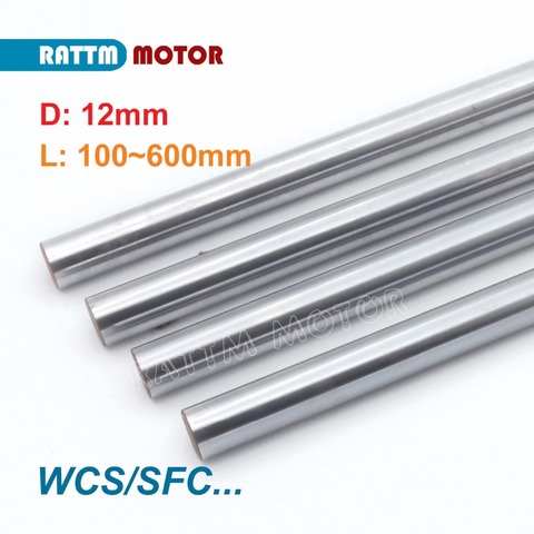 2PC WCS12mm-L150/200/300/400/500/600mm SFC12 Chrome Plated Cylinder Linear Rail Round Rod Shaft Linear Motion Shaft for 3D print ► Photo 1/2