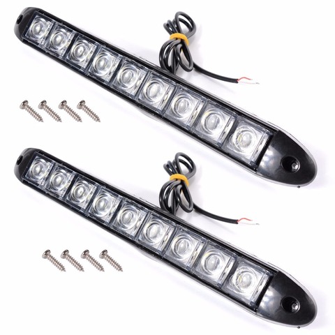 Raoping 2pcs Car DRL 9LED Flexible Silicone Daytime Running Light Kit Fog Lamp Day Driving Daylight Waterproof Super Bright Led ► Photo 1/6