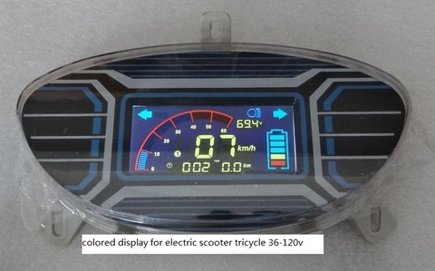 12-110v LCD display speedometer universal instrument for electric scooter motorcycle ATV voltage battery level indicator odmeter ► Photo 1/1