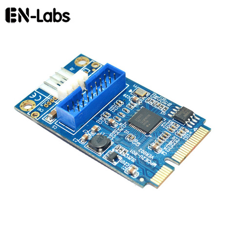 En-Labs Motherboard Mini PCI Express to Dual USB 3.0 20-pin Add On Card Adapter,Mini PCIe PCI-e to 2 ports USB w/ Molex Power ► Photo 1/5