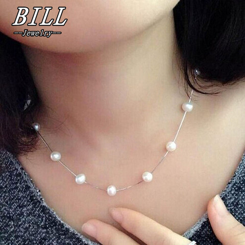 N981 Womens Jewellery Colliers Chain Simulated Pearls Necklace Bridal Jewelry Necklaces Female White Wedding Gifts Collares ► Photo 1/6