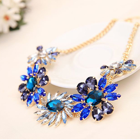 YFJEWE Top Newest Fashion Jewelry Exquisite Rhinestone Pendant Necklace Gem Flower Chain Pendant Necklace For Women Wedding N011 ► Photo 1/6