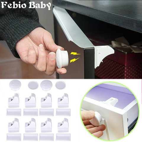 Brand New 16Pcs Magnetic Child Lock Baby Safety Baby Protection Cabinet Door Lock Kids Drawer Locker Security Invisible Locks ► Photo 1/6