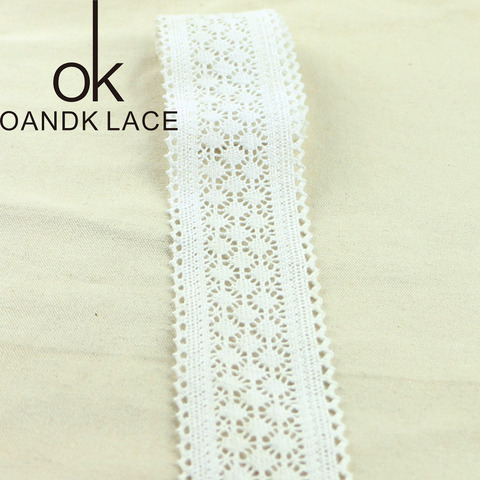 2 yards cotton Lace Fabric Sewing Applique satin ribbon, DIY Craft lace ribbon tape sewing supplies ► Photo 1/3