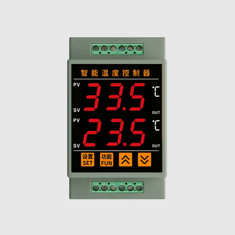 -30'C~160'C din type Dual way output digital thermostat with 1 pcs sensor din temperature controller with 2 way relay output ► Photo 1/6
