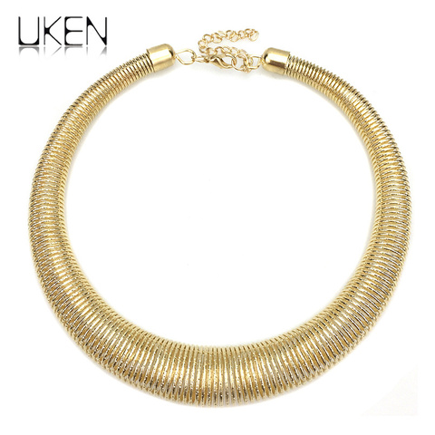 UKEN Women Chunky Metal Torques Collar Chokers Necklaces Fashion Jewelry Punk Accessories Statement Necklace Wholesale Gift ► Photo 1/5