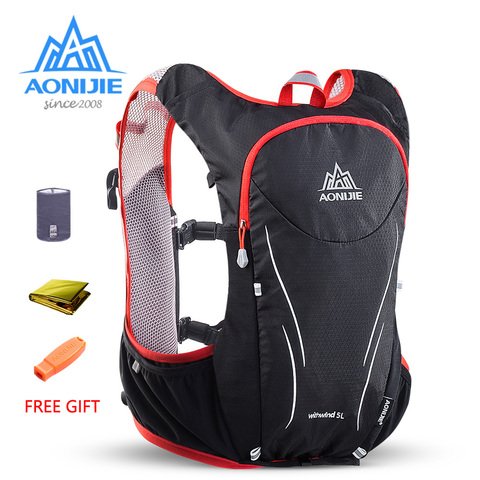 AONIJIE E906S 5L Upgraded Outdoor Running Bag Backpacks Marathon Reflective Hiking Cycling Backpack Hydration Vest Pack 2 Colors ► Photo 1/1