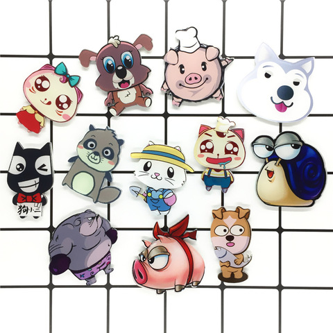 1PCS Painting Animals Badges for Clothes Acrylic Badges Kawaii Icons on Backpack Pin Brooch Badge Cartoon children gift ► Photo 1/6