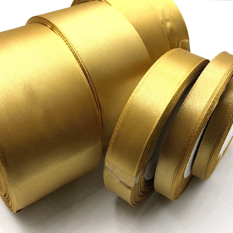 1 Roll Gold 25 Yards 6mm - 50mm Satin Ribbon Sash Gift Bow Craft Wedding Party Supplies Event Anniversary Banquet Decoration 104 ► Photo 1/2
