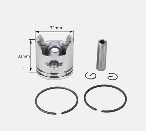 PISTON ASSY 32MM FOR 1E32F 32F 23CC 2 STROKE FREE POSTAGE KOLBEN W/ RIGNS PIN CIRCLIPS STRIMMER PARTS ► Photo 1/2