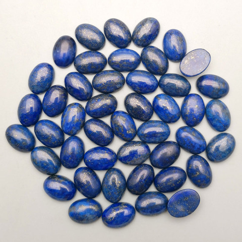 fashion Natural Stone Lapis lazuli oval cab Cabochon 13x18 MM beads for jewelry making Ring face accessories 50Pcs/lot  no hole ► Photo 1/4