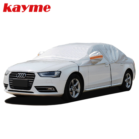 Kayme aluminum half car cover waterproof car sun umbrella sun protection universal covers sunshade windscreen protectors S M XL ► Photo 1/1