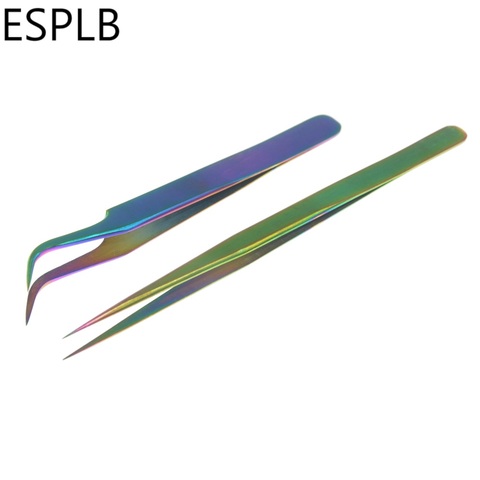 ESPLB Stainless Steel Rainbow Tweezers Straight/Curved Tip Colorful Precision Electronics No.11/15 Plating Tweezers ► Photo 1/6