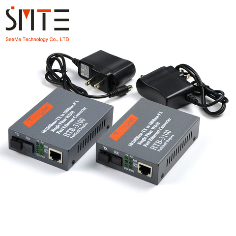 One pair HTB-3100 HTB-3100A/B 25KM netLINK 10/100M Single-mode Single-fiber WDM Fiber Media Converter ► Photo 1/5