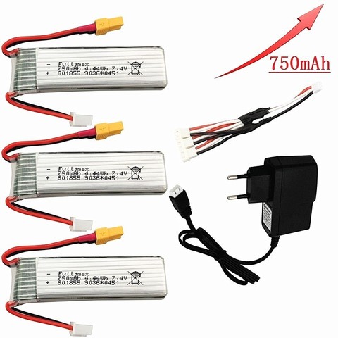7.4V 750mAh Lipo Battery Charger For XK K130 RC Six-way Brushless Aileron Helicopter Spare Parts Accessories 2s Battery 801855 ► Photo 1/3