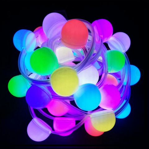 DC12V WS2811 Addressable IC RGB Smart Pixel Ball 40mm Diameter Led Strip IP67 Waterproof 10Pixels/m(Each 3Leds In One Cover) ► Photo 1/3