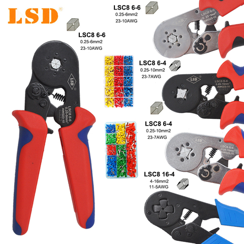 wire sleeves Crimping Pliers Wire Stripper Crimper Ferrule crimping tool clamp Pliers Set and 1200 pcs Terminals Kit HSC8 tools ► Photo 1/6