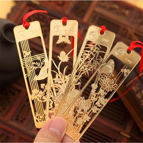 1 Pc Cute Hawaiian Beautiful Chinese Style Retro Fine Metal Bookmarks Student And School Stationery ► Photo 1/6