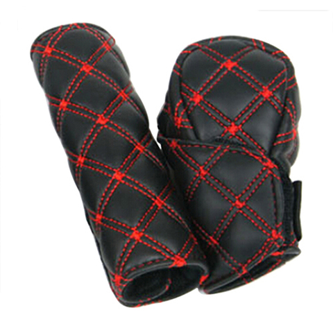 Hot Best 2Pcs/Set Faux Leather Hand Brake Shift Knob Cover Gear Case Car Interior Decor ► Photo 1/6