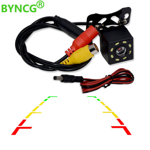BYNCG 8 LED Night Visions Car Rear View Camera Wide Angle HD Color Image Waterproof Universal Backup Reverse Parking Camera ► Photo 1/6
