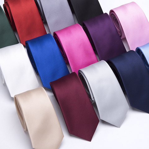 Men Ties Solid Color 6CM Slim tie Necktie Men's Business Wedding BowTie Male Legame Gift Gravata England JACQUARD WOVEN ► Photo 1/6